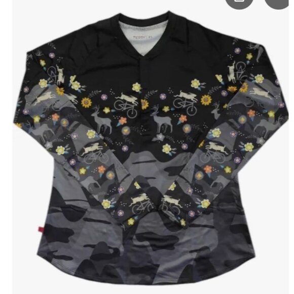 Terry Henley Jersey Women’s Size Small Cycling Black Forest Top NWT - Picture 2 of 12